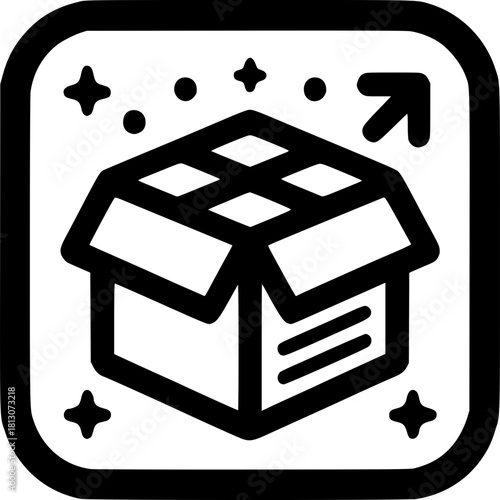 Subscription Box Delivery Icon - Minimalist Monochrome Vector Design for Recurring Delivery Membership Service Subscription Commerce Auto Renewal Regular
