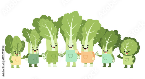 Vegetable Friends Unite With Joyous Expression, Embracing Solidarity and Well-being Together