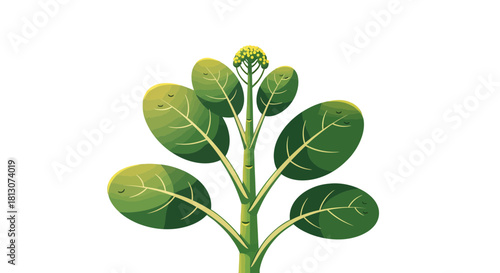 Vibrant Abstraction Of A Young Plant Against A Deep Black Backdrop