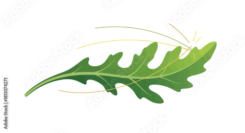 Vibrant Green Leaf Artwork on a Dramatic Black Canvas for Botanical Visuals