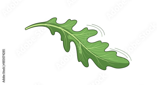 Vibrant Green Leaf Floating Against a Deep Black Backdrop with Artistic Motion Strokes