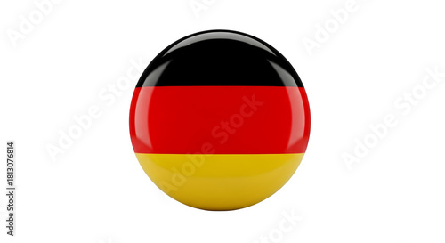 Free Download Germany flag glossy button isolated on transparent background - GFXLoad