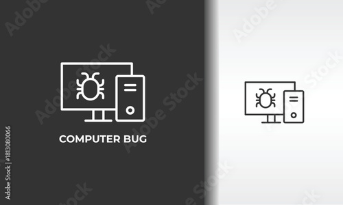Computer Bug Vector, Icon Or Logo Sign Isolated Symbol Illustration