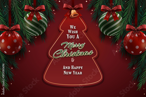 christmas card with christmas tree