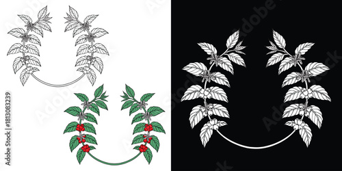 Wreaths of Coffee in Color & BW