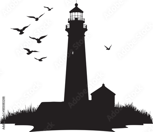 lighthouse silhouette vector, lighthouse, sky, sea, tower, architecture, sunset, building, silhouette, water, coast, ocean, house, navigation, beach, travel, vector, illustration, landmark, landscape,