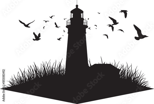 lighthouse silhouette vector, lighthouse, sky, sea, tower, architecture, sunset, building, silhouette, water, coast, ocean, house, navigation, beach, travel, vector, illustration, landmark, landscape,