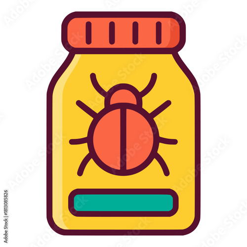 Insecticide spray bug chemical flat color vector illustration template design