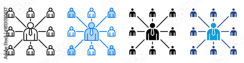 Organization icon set multiple style collection