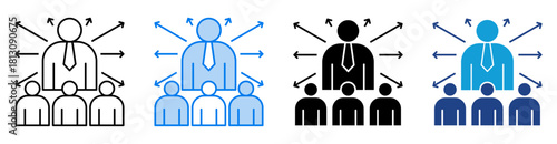 Leadership icon set multiple style collection