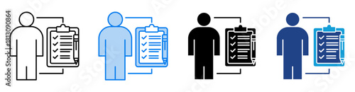 Task List icon set multiple style collection