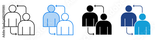 Relationship icon set multiple style collection