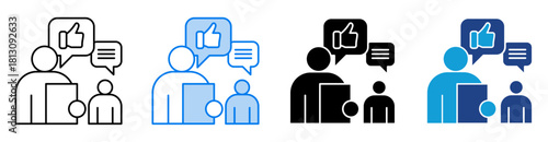 Feedback icon set multiple style collection