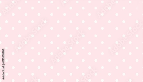 Vibrant pink and white polka dot pattern design background texture aesthetic art.