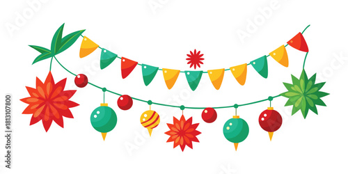 Christmas garland ornaments decoration festive celebration holiday party event decor