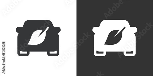 Green Car icon. Solid glyph series icon