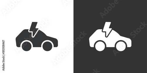 Electric Power Car icon. Solid glyph series icon