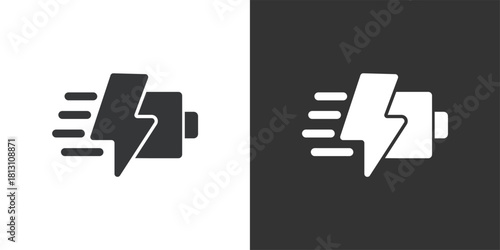 Ultra-Fast Battery Charging icon. Solid glyph series icon