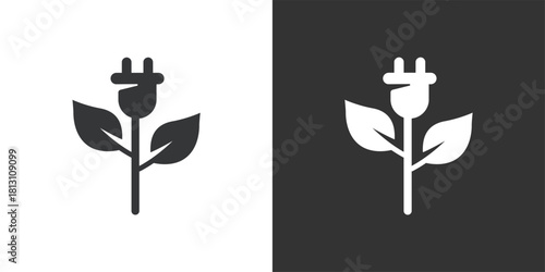 Clean Energy from Nature icon. Solid glyph series icon