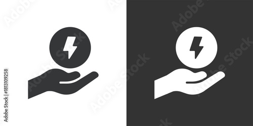 Holding Electrical Power icon. Solid glyph series icon