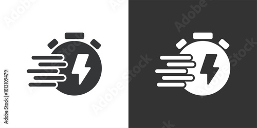 Efficient Charging Time icon. Solid glyph series icon