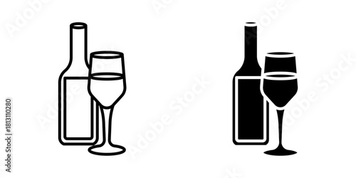  glass bottle drink icon vector icon graphic