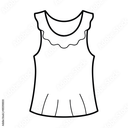 Simple tank top illustration with ruffles perfect for summer wear