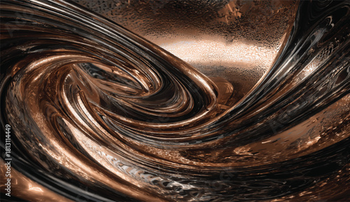 Abstract liquid metal background with swirling pattern for modern designs