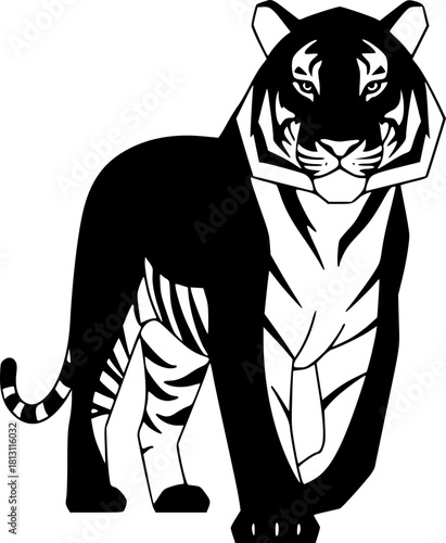 Realistic Amur tigers 🐯 in pose. The tiger stands, lies, walks, hunts. Animals of Asia. Panthera tigris. Big cats. Predatory mammals, an extinct animal vector on white background 