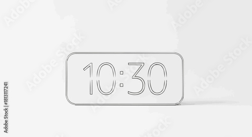 Minimalist Digital Clock Displaying 10 -30 on a White Background.