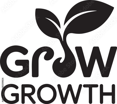 Grow growth sprout logo