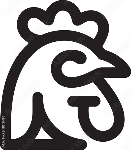 Rooster head outline icon