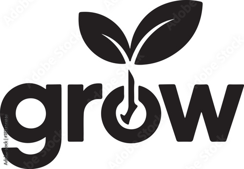 Grow plant sprout logo