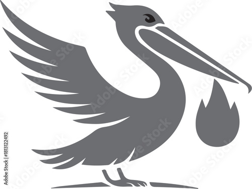 Pelican carrying flame icon