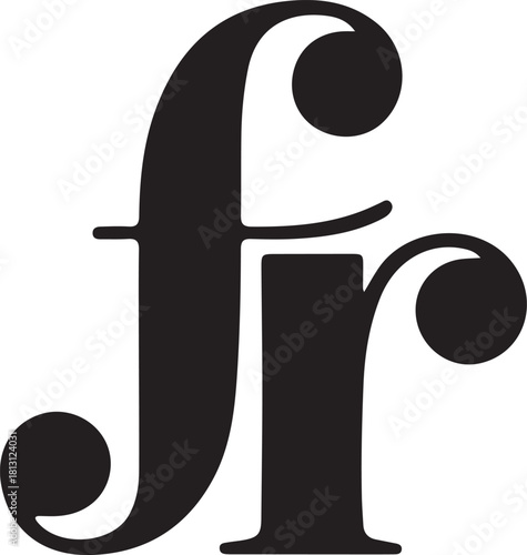 Black 'fr' ligature symbol