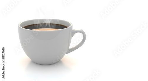 Wallpaper Mural A steaming cup of coffee on a clean white surface Torontodigital.ca