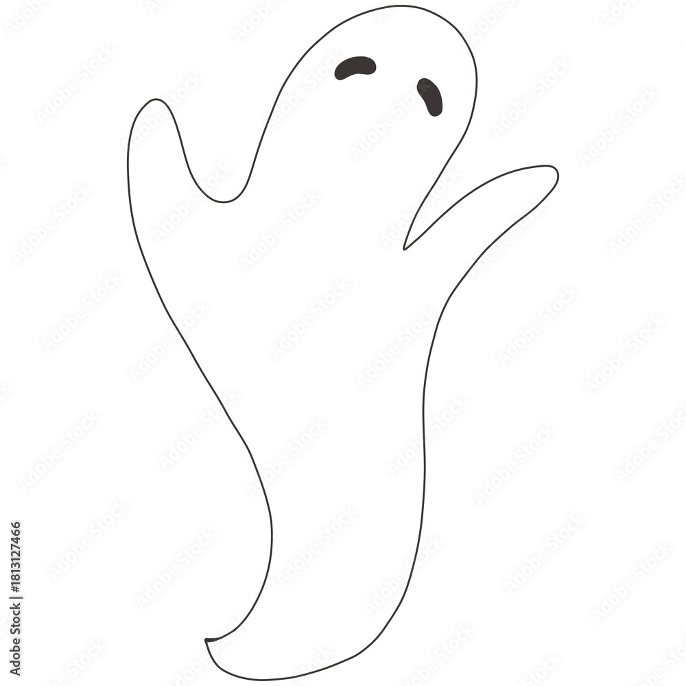 Obraz premium The Halloween ghost vector 