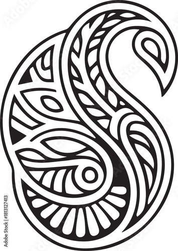 Intricate tribal paisley pattern