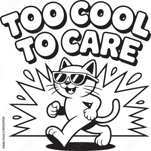 Too cool to care cat in sunglasses