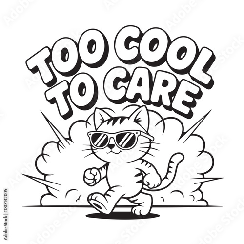 Too cool to care cat with sunglasses