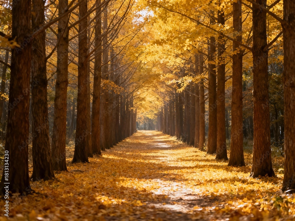 Fototapeta premium path in autumn forest