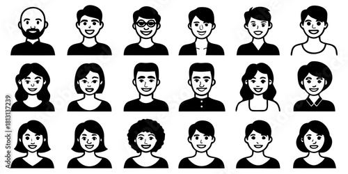 set of funny cartoon people