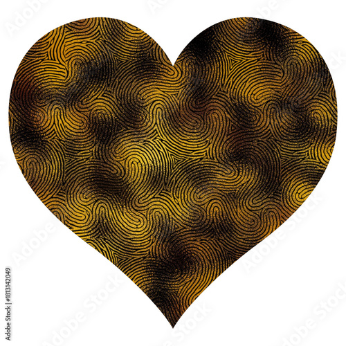 A heart with a pattern of lines and dots