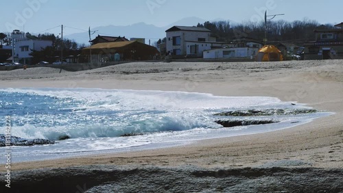 한국의 아름다운 바다 항구 풍경과 등대