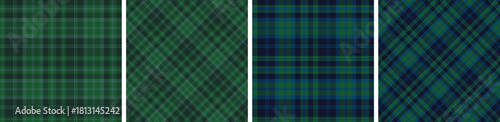flannel pattern set.checkered fabric texture background.