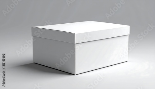 White Box Mockup on a Gray Background, Product Packaging Design Concept
