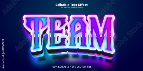 Team Editable text effect in modern trend style
