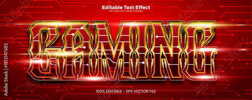 Gaming editable text effect in modern trend style