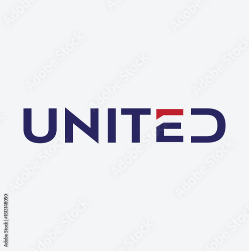 United Text Design, creative modern minimal united text, text and word mark united logo design service, colorful and elegant united