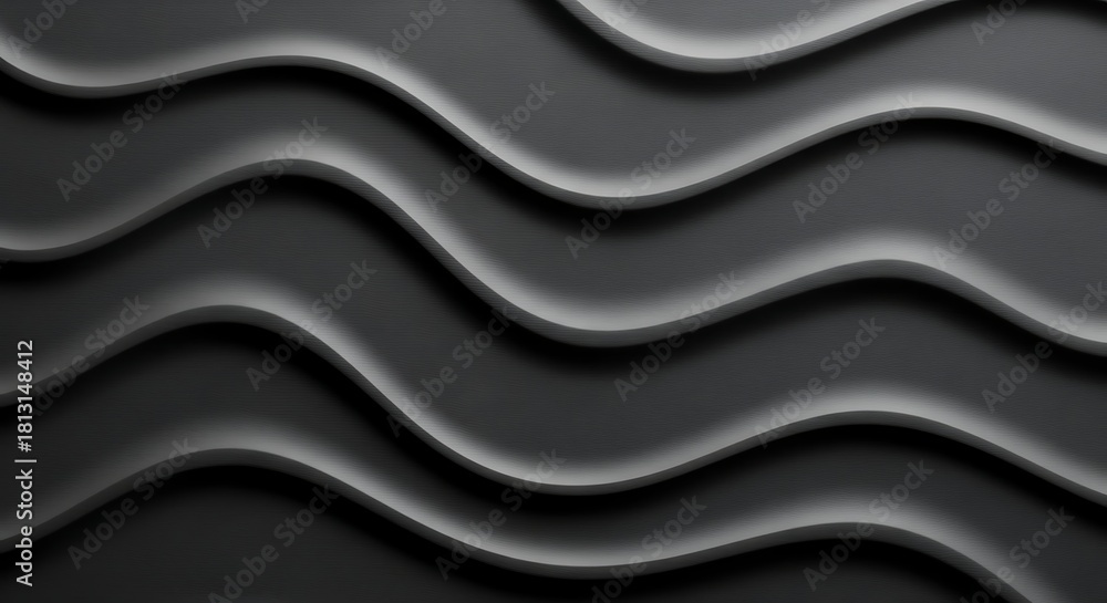 Obraz premium Dark Gray Wavy Abstract Background Texture image photo
